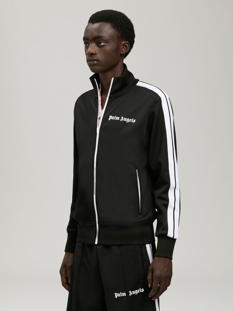 Sudaderas Palm Angels Pista Jackets Hombre Negras Blancas | ES-846299