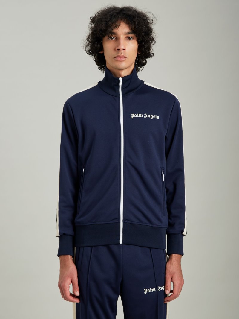 Sudaderas Palm Angels Pista Jackets Hombre Azul Marino Azules Blancas | ES-914436