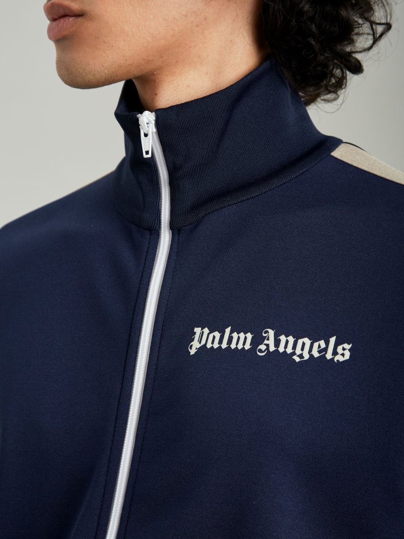 Sudaderas Palm Angels Pista Jackets Hombre Azul Marino Azules Blancas | ES-914436