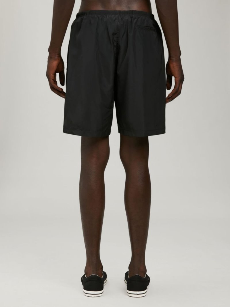 Swim Shorts Palm Angels Curved Logo Swimming Shorts Hombre Negras Blancas | ES-142666