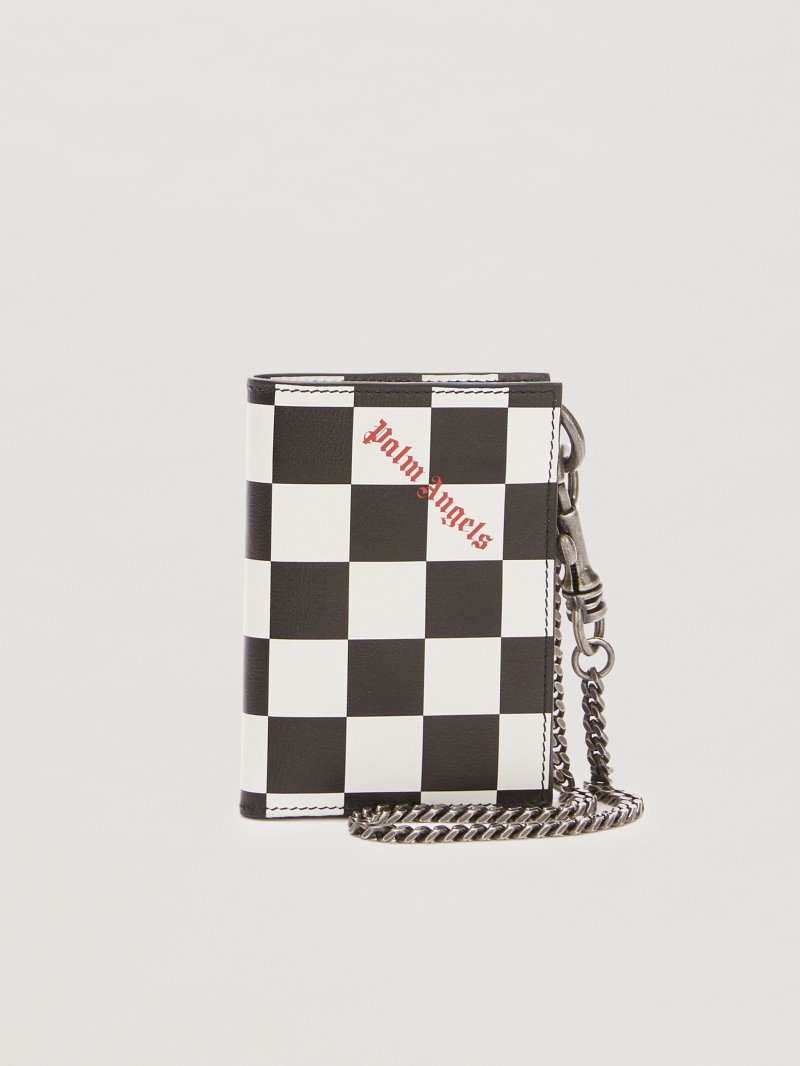 Wallets & Cardholders Palm Angels Damier Chain Cardholders Hombre Negras Blancas | ES-526615