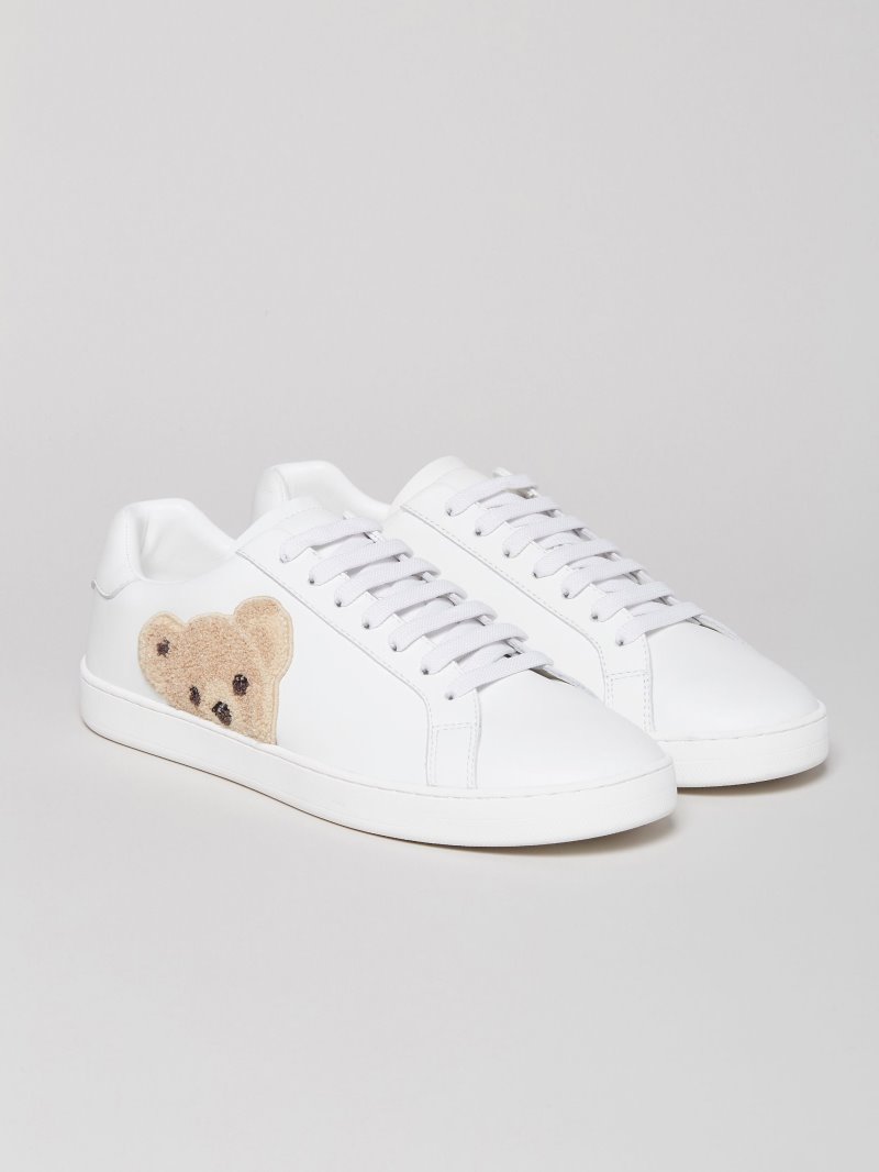 Zapatillas Palm Angels Bajas Teddy Bear Tenis Sneakers Hombre Blancas Marrones | ES-463387