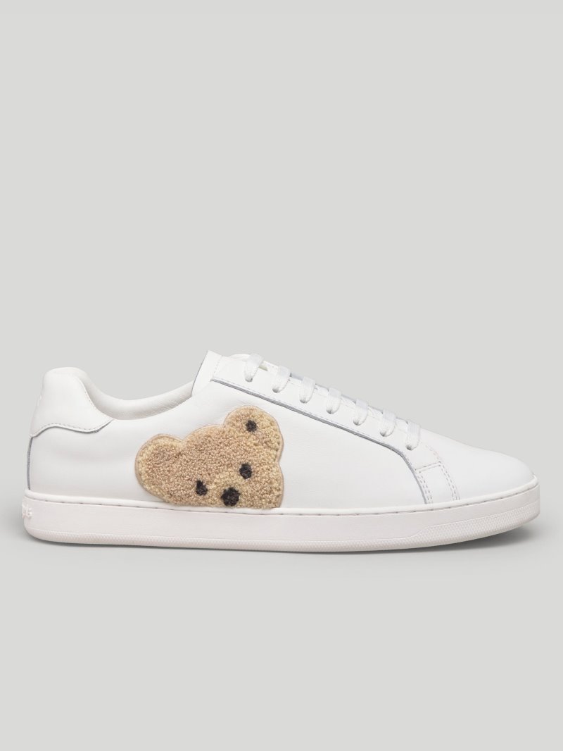 Zapatillas Palm Angels Bajas Teddy Bear Tenis Sneakers Hombre Blancas Marrones | ES-970777