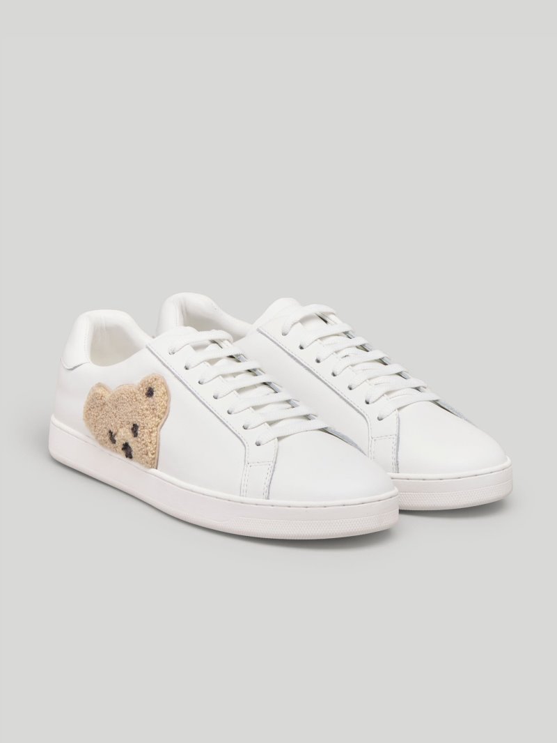 Zapatillas Palm Angels Bajas Teddy Bear Tenis Sneakers Hombre Blancas Marrones | ES-970777