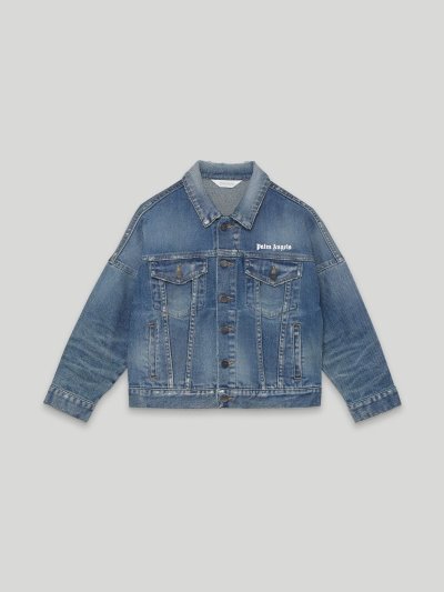 Chaquetas Palm Angels Logo Denim Jacket Niños Azules Blancas | ES-694759