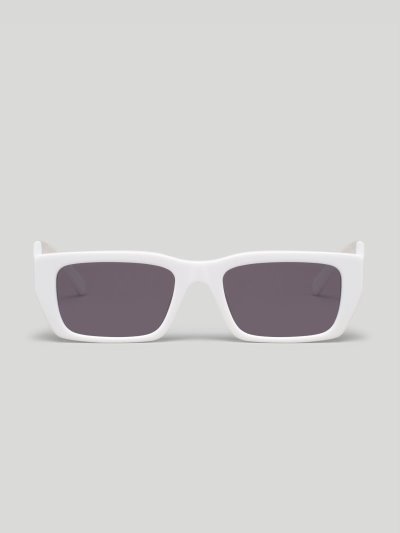 Gafas de Sol Palm Angels Palm Sunglasses Mujer Blancas Gris Oscuro | ES-299434