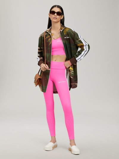 Leggins Palm Angels Pista Leggings Mujer Fucsia Blancas | ES-785695