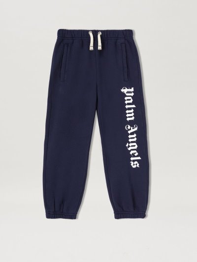 Pantalones Palm Angels Classic Overlogo Sweatpants Niños Azul Marino Azules Blancas | ES-560136