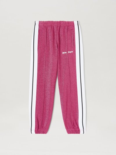 Pantalones Palm Angels Logo Lurex Pista Jogger Niños Fucsia Blancas | ES-915637