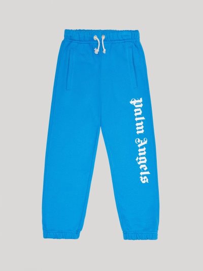 Pantalones Palm Angels Logo Sweatpants Niños Azules Claro Blancas | ES-480358