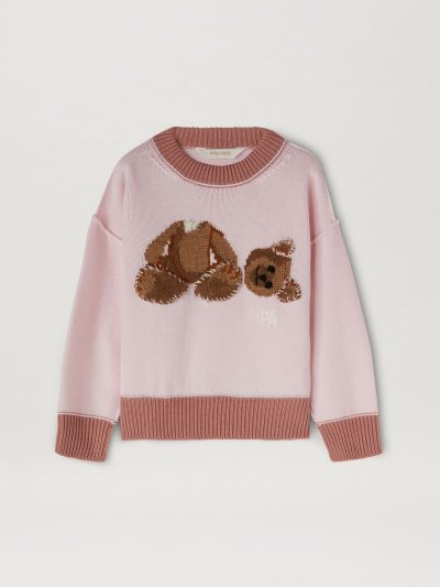 Prendas De Punto Palm Angels Palm Angels Bear Sueter Niños Rosas Marrones | ES-484886