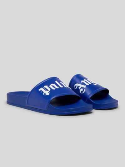 Sandalias de Diapositivas Palm Angels Pool Sliders Hombre Azules Claro | ES-128480