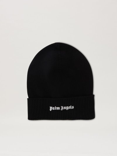 Sombreros Palm Angels Classic Logo Beanie Hombre Negras Blancas | ES-926492