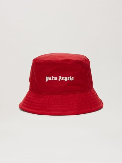 Sombreros Palm Angels Classic Logo Bucket Hats Mujer Rojas Blancas | ES-096864