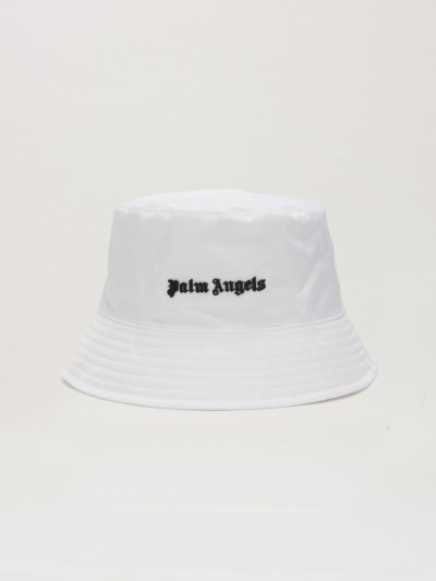 Sombreros Palm Angels Classic Logo Bucket Hats Mujer Blancas Negras | ES-768720