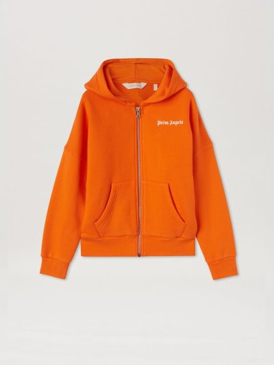 Sudadera Con Capucha Palm Angels Classic Overlogo Zip Hoodie Niños Naranjas Blancas | ES-659853