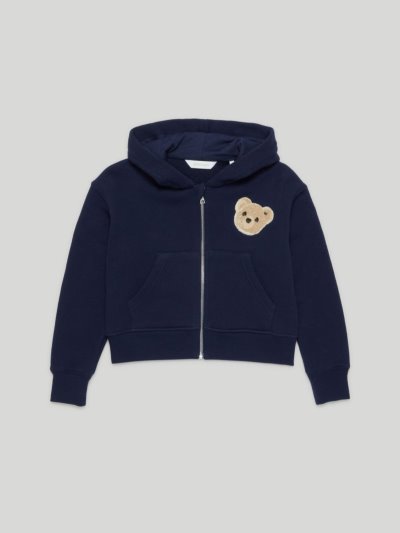 Sudadera Con Capucha Palm Angels Teddy Bear Zip Hoodie Niños Azul Marino Azules Marrones | ES-600119