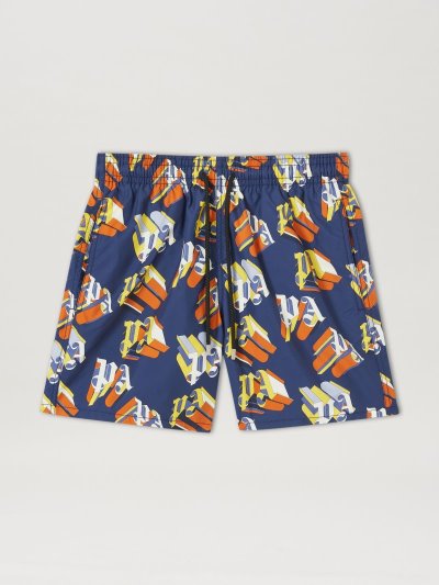 Swim Shorts Palm Angels Paxvilebrequin Monogram Swimwear Hombre Azules Marrones | ES-498290