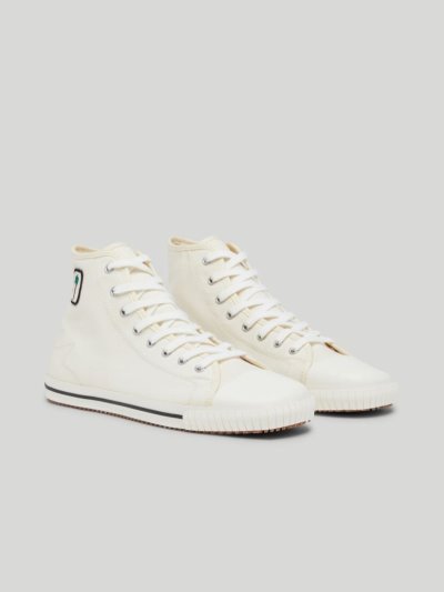 Zapatillas Palm Angels Altas High Square Vulcanized Sneakers Hombre Blancas Negras | ES-764463